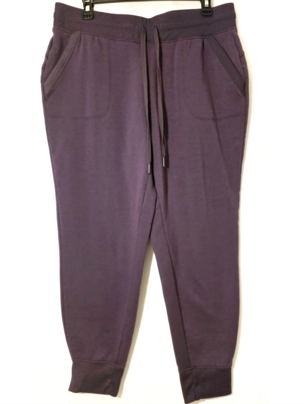 ATHLETIC WORKS Eggplant Purple Jogger Pants L